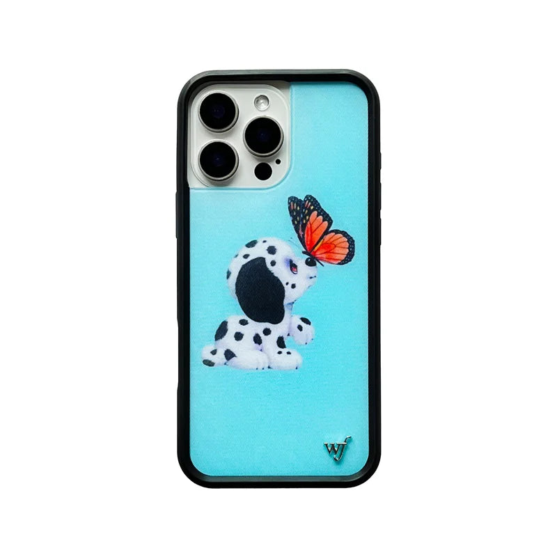 Wildflower 3D WF Metal Logo Anime Phone Case for iPhone 16 15 14 13 12 Pro Max Plus Lovely Dog Deer Camouflage Back Cover Funda
