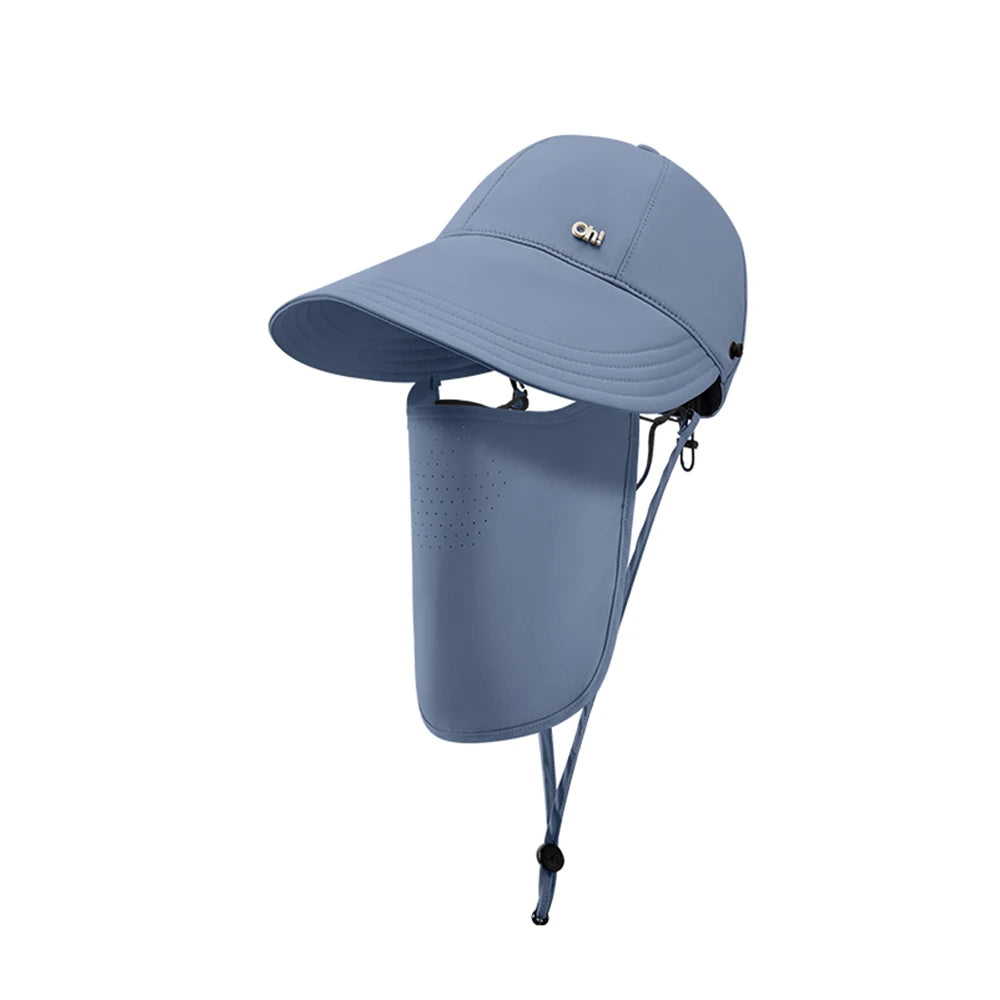 OhSunny Women Baseball Cap 2024 New Fashion Spring Summer Adjustable Sun Visor Anti-UV UPF1000+ Hats with Face Protective Scarf