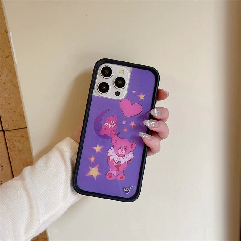 Wildflower 3D Super Star Mushroom Phone Case for iPhone 16 15 14 13 12 Pro Max Plus WF Bear-y Cute Leopard Safari Babies Cover