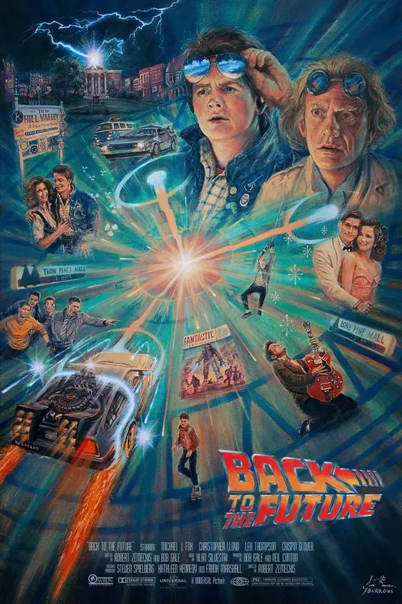 Back To The Future Car Canvas Art Print Retro Movie Wall Decor for Living Room Home Decor Poster