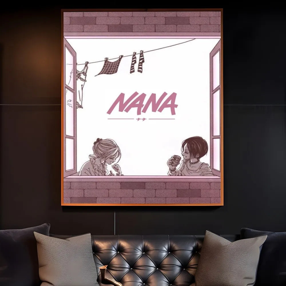 Anime Nana Osaki Line Poster Sticky Wall Art Printing Waterproof Home Living Bed Room Bar Aesthetic Decor