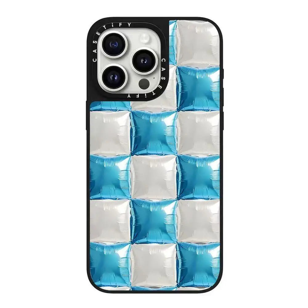 CASETiF Royal Blue Collaborative Inflatable Chessboard For iPhone 16 pro Anti-Fall Phone Case Apple Shell