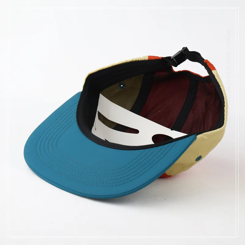 Customized Logo Color Matching Five-panel Waterproof Quick-drying Hat Outdoor Sunshade Unisex Adjustable Flat Edge Baseball Cap