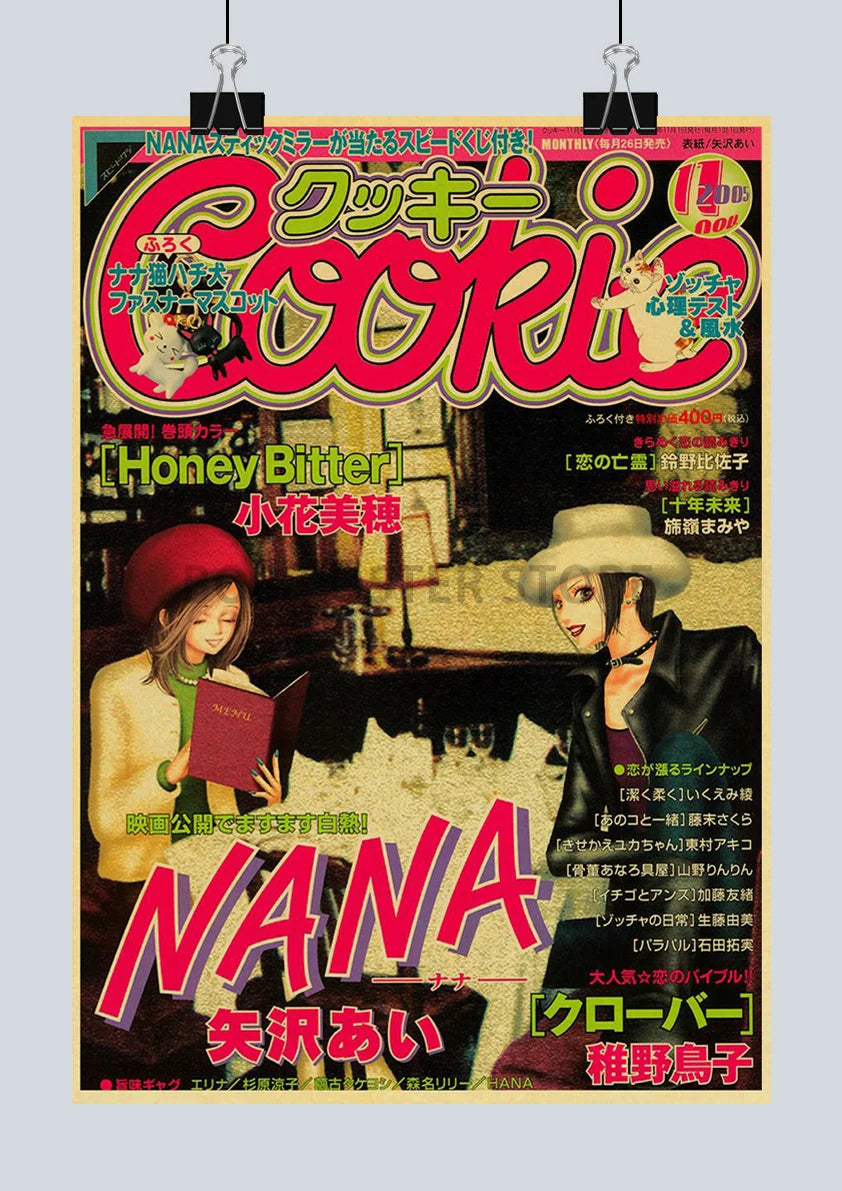 Japan Anime NANA Posters Retro Kraft Paper Sticker Poster 2021 Arrivals Bar Cafe Decor Nostalgia Gift Funny Prints Wall Painting