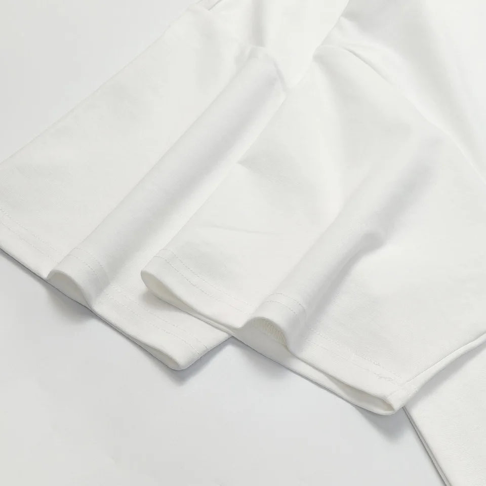 Men's Letter Embroidery Oversized T-Shirt Summer 2025 New Trendy Print Loose Short Sleeved Tee Casual Versatile Tops Clothing