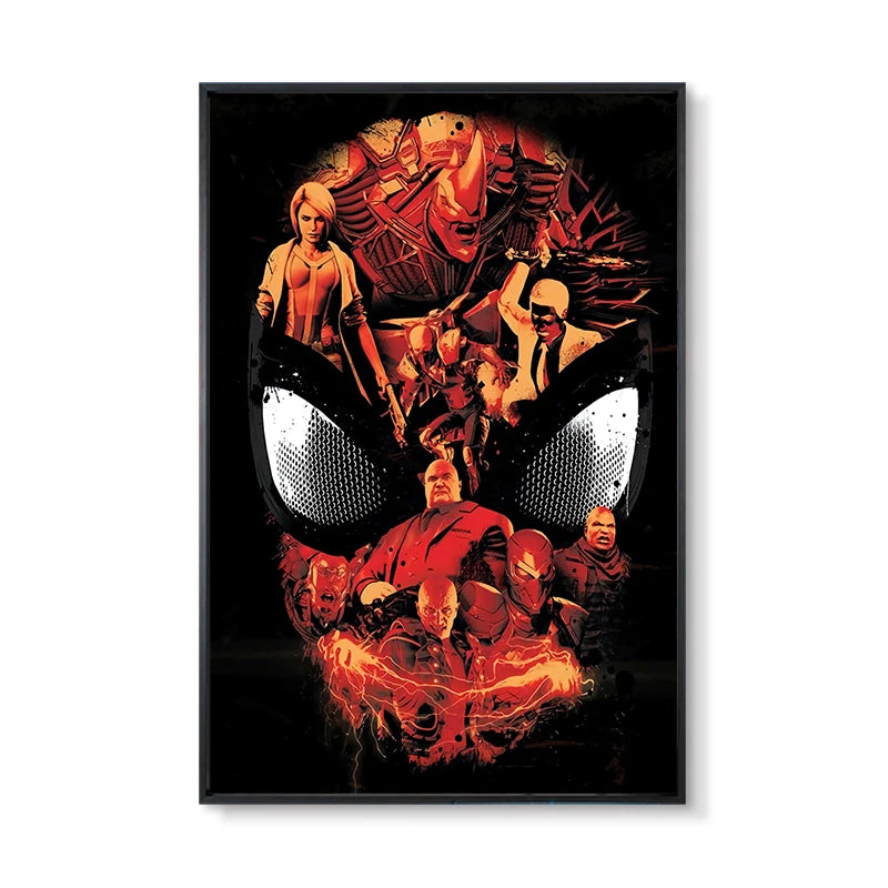 Marvel Super Hero Decorative Painting Anime Spider Man Art Poster Retro American Film Mural Home Childrens Room Wall Decor Print