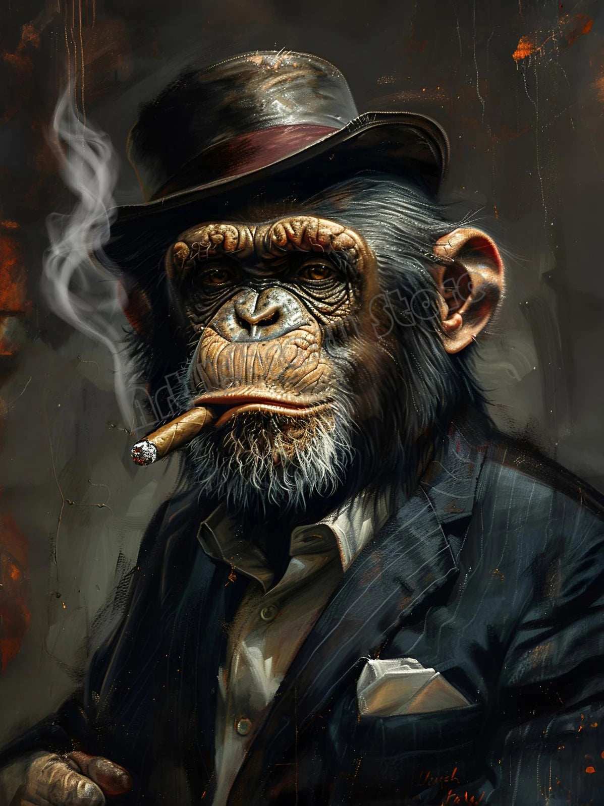 Retro Gentleman Rabbit Crocodile Portrait Renaissance Animals Human Body Poster Canvas Painting Wall Art Pictures Home Decor