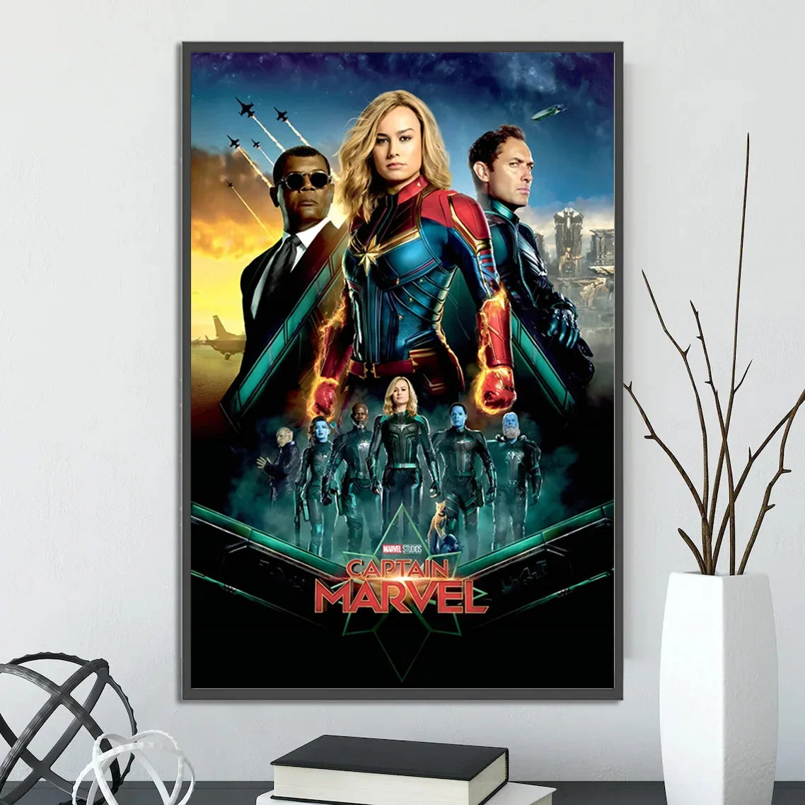 I-Iron Man M-Marvel Movie Poster Self-adhesive Wallpaper Figures Home Decoration Painting Wall T-Thor Art Bedroom Cartoons Decor