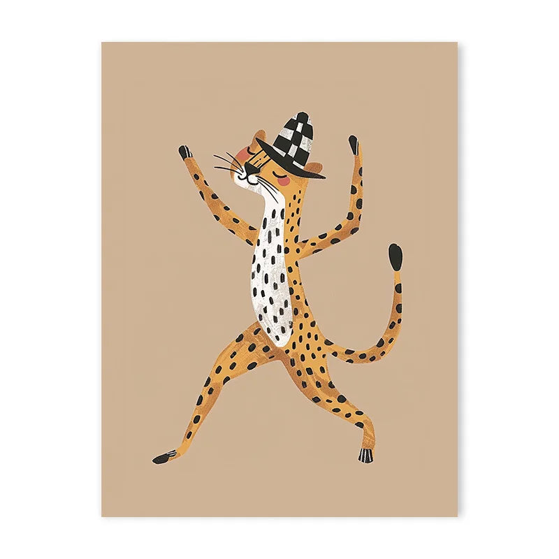 Cute Cartoon Colorful Animal Poster Children's Room Field Nursery Kindergarten Decoration Canvas Home Wall Art