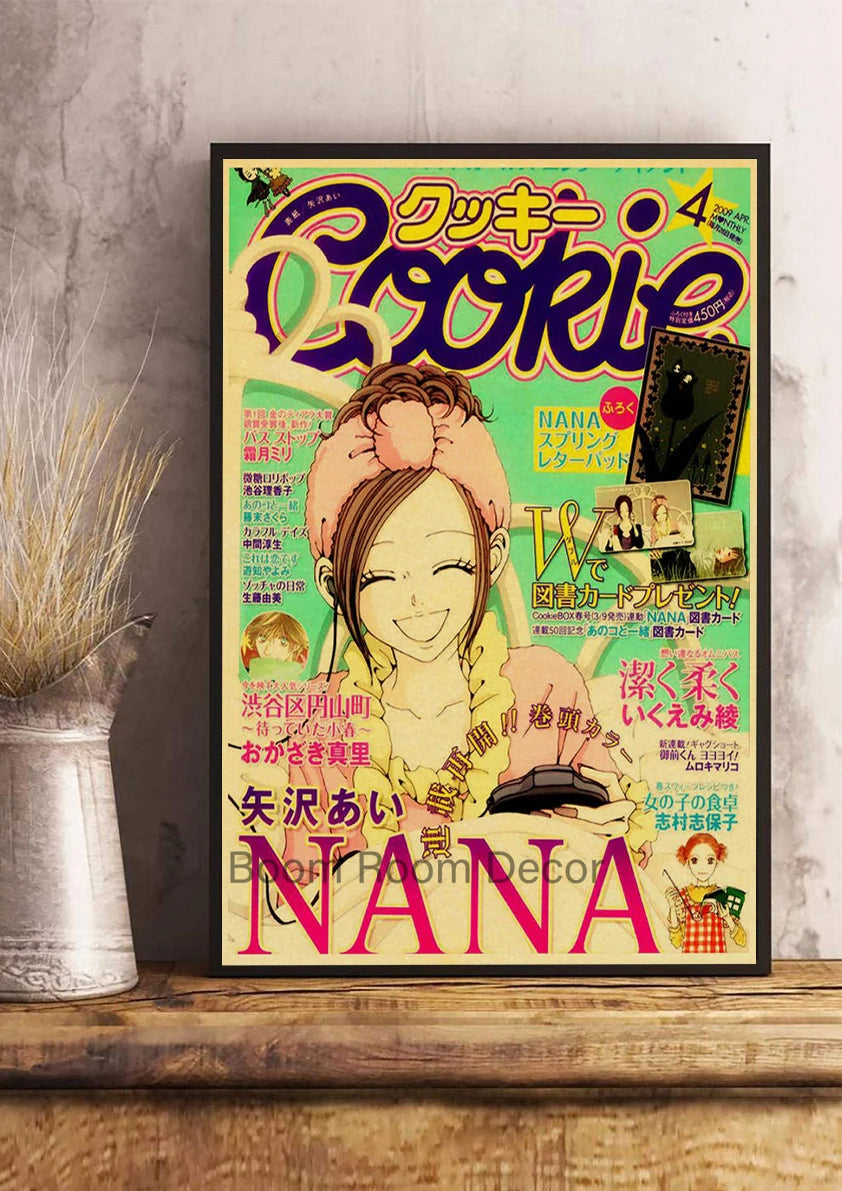 Hot Anime Posters NANA Retro Kraft Paper Sticker Poste 2021 Arrivals Bar Cafe Decor Nostalgia Gift Funny Prints Wall Paintings