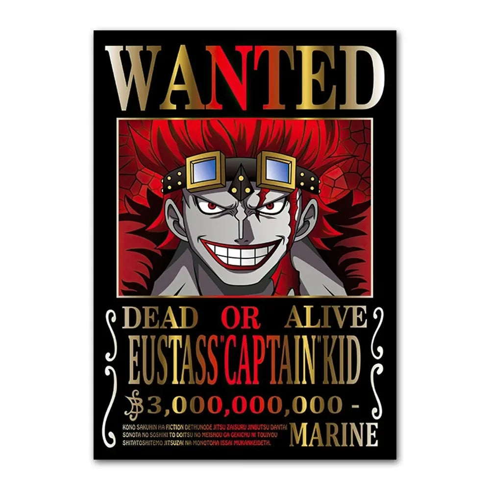 One Piece canvas Wanter Canvas Poster Anime Luffy Ace Chopper Zoro Wall Sticker office Home Sticker Paintings For Kids Gifts