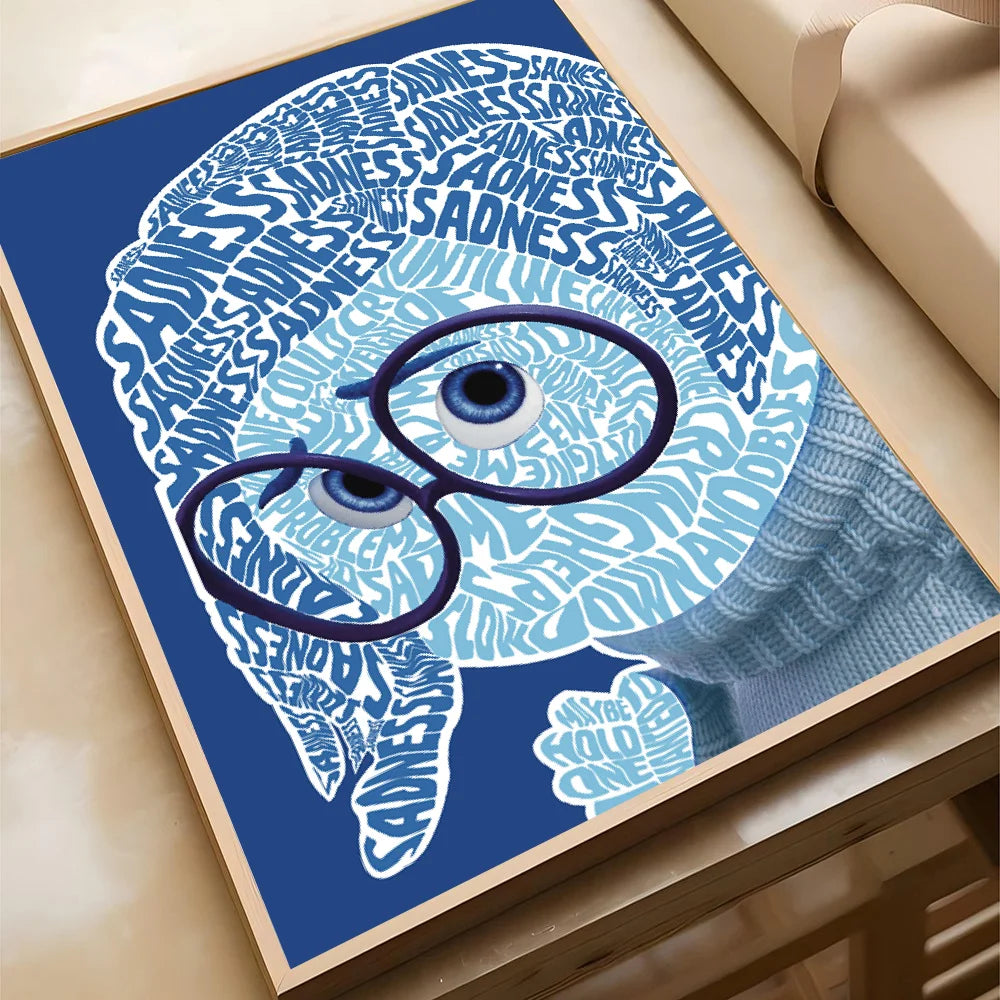 Movie I-insides Out 2 Poster Self-adhesive Art Waterproof Paper Sticker Coffee House Bar Room Wall Decor