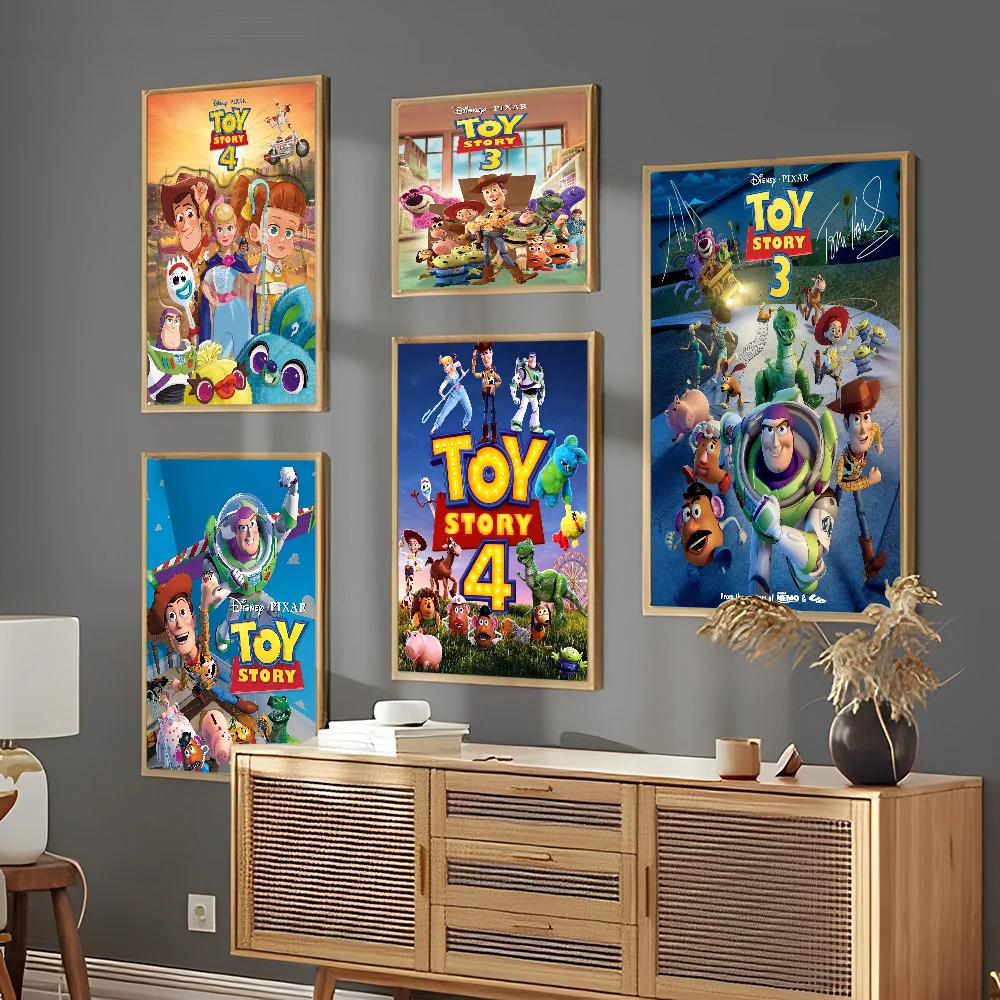 T-Toy S-Story Anime Posters Sticky Waterproof Paper Sticker Coffee House Bar Kawaii Room Decor