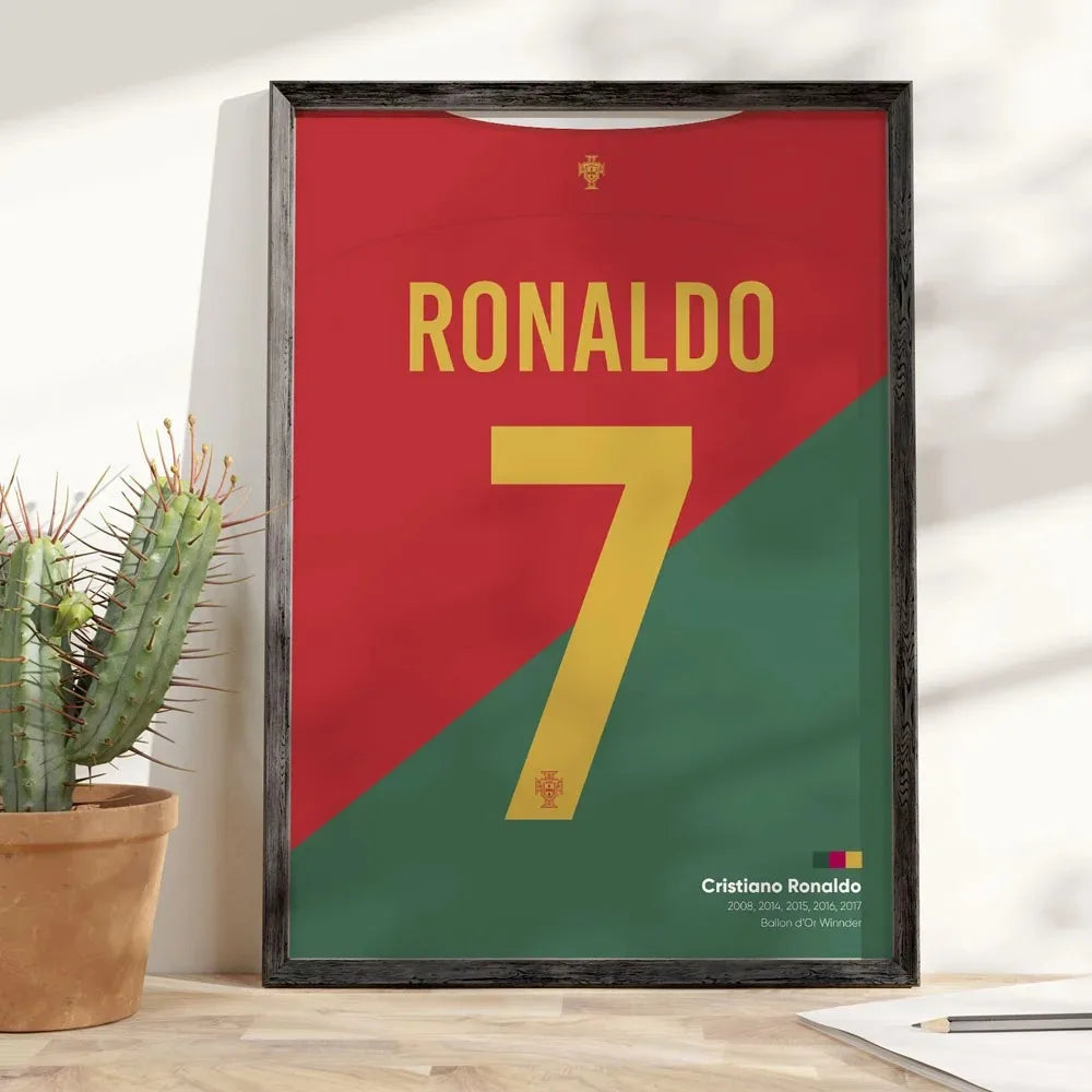 Portugal Super Football Star C-CR7 Poster Prints Motivational Quotes Canvas Painting Soccer Fans Room Decor No Frame