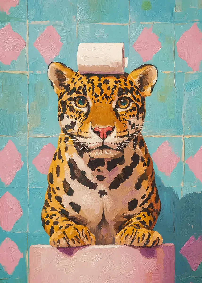 Giraffe Cat Raccoon With Toilet Paper Cute Animals Poster Print Canvas Painting Oil Bathroom Wall Art Funny Humor Home Decor