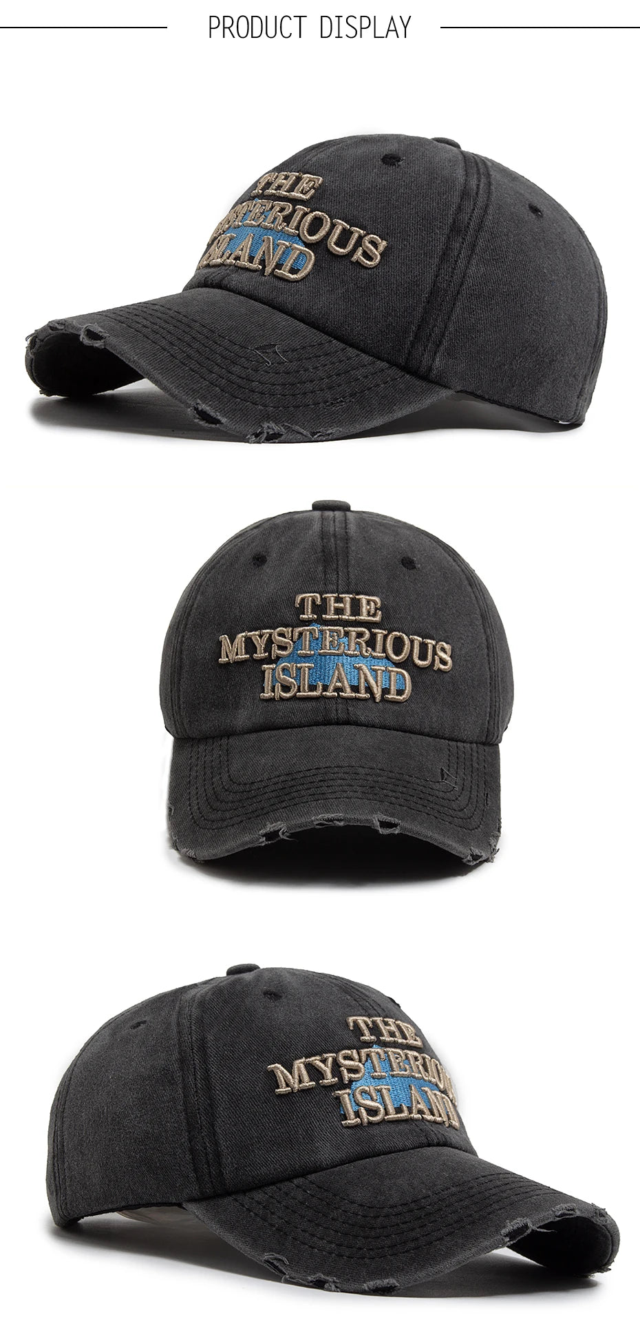 The Mysterious Island Letter Baseball Cap For Men Cotton Fashion Casual Snapback Women Vintage Hat Visor Hip Hop Caps Unisex