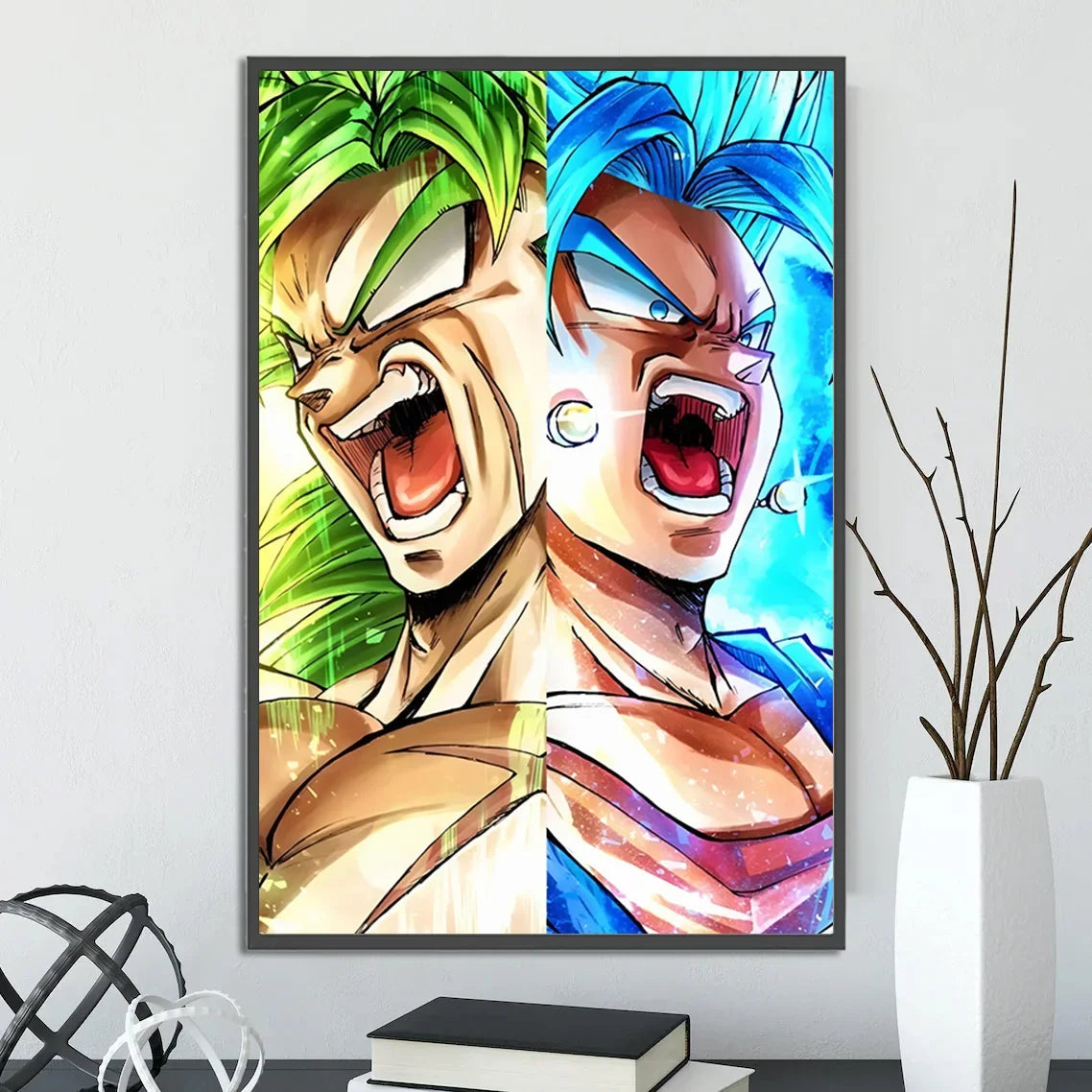 Dragon Ball Self-adhesive Poster Saiyan Goku Anime Wallpapr Figures Home Decoration Painting Pictures Wall Art Birthday Gift