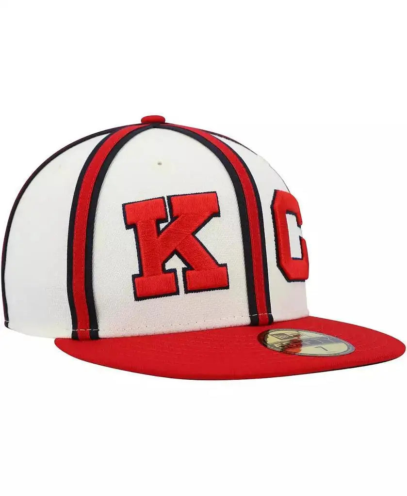 New Era | Men's Cream, Red Kansas City Monarchs Cooperstown Collection Turn Back The Clock 59FIFTY Fitted Hat