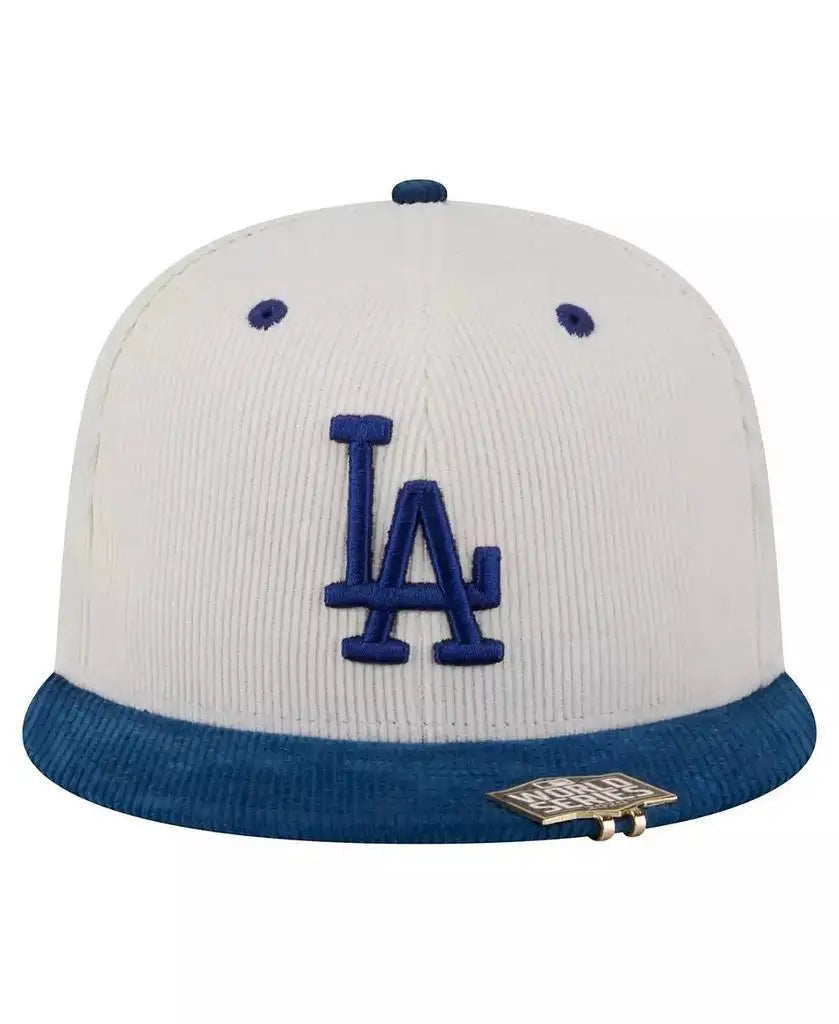 New Era | Men's Cream/Royal Los Angeles Dodgers Two-Tone Corduroy 59FIFTY Fitted Hat