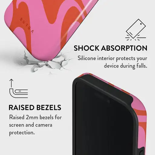 Ride the Wave BURGA Phone Case for iPhone 16 15 14 13 12 11 X XS XR XSMAX 7 8 Pro Max Plus Luxury Double-layer Back Cover