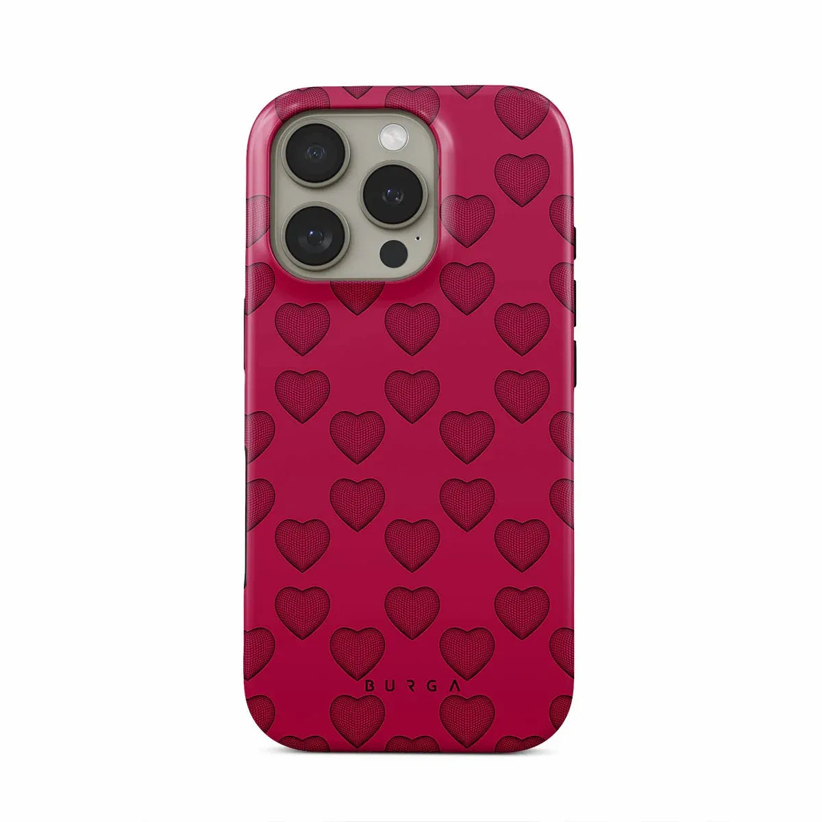 Red Love Heart BURGA Phone Case for iPhone 16 15 14 13 12 11 X XS XR XSMAX 7 8 Pro Max Plus Luxury Double-layer Back Cover