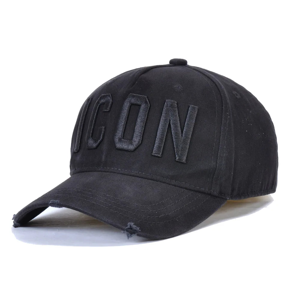 DSQICOND2 Brand 100% Cotton Baseball Caps ICON Letters High Quality Cap Men Women Customer Design Hat Black Cap Dad Hats