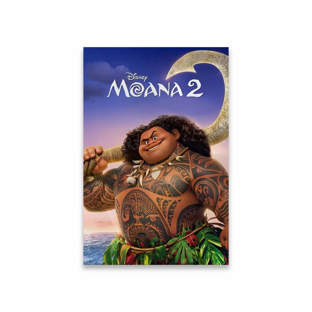 Moana 2 Poster Disney New Movie Posters Motivational Cartoon Prints Moana 2 Art Canvas Painting Kids Living Room Home Decor