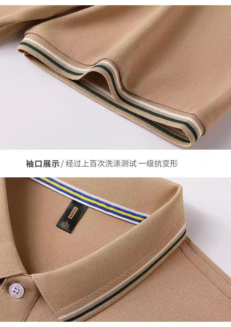 Summer Men's Polo Shirt Short Sleeve Collar Button T-shirt Men's Casual Fashion Street Wear Lightweight Jogging Top