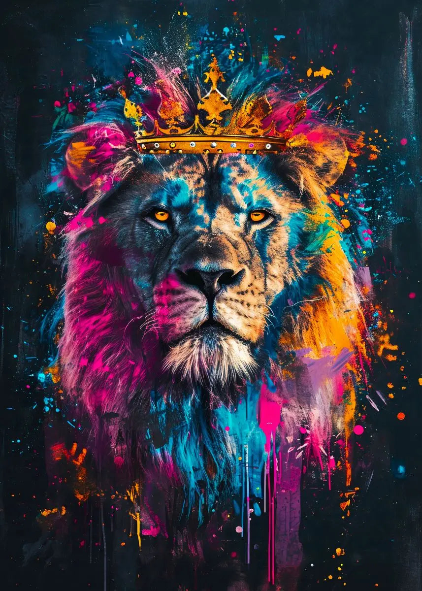 Abstract Animals Lion Tiger Wolf Graffiti Art Canvas Painting Colorful Animal Wall Art Poster Prints Pictures Living Room Decor