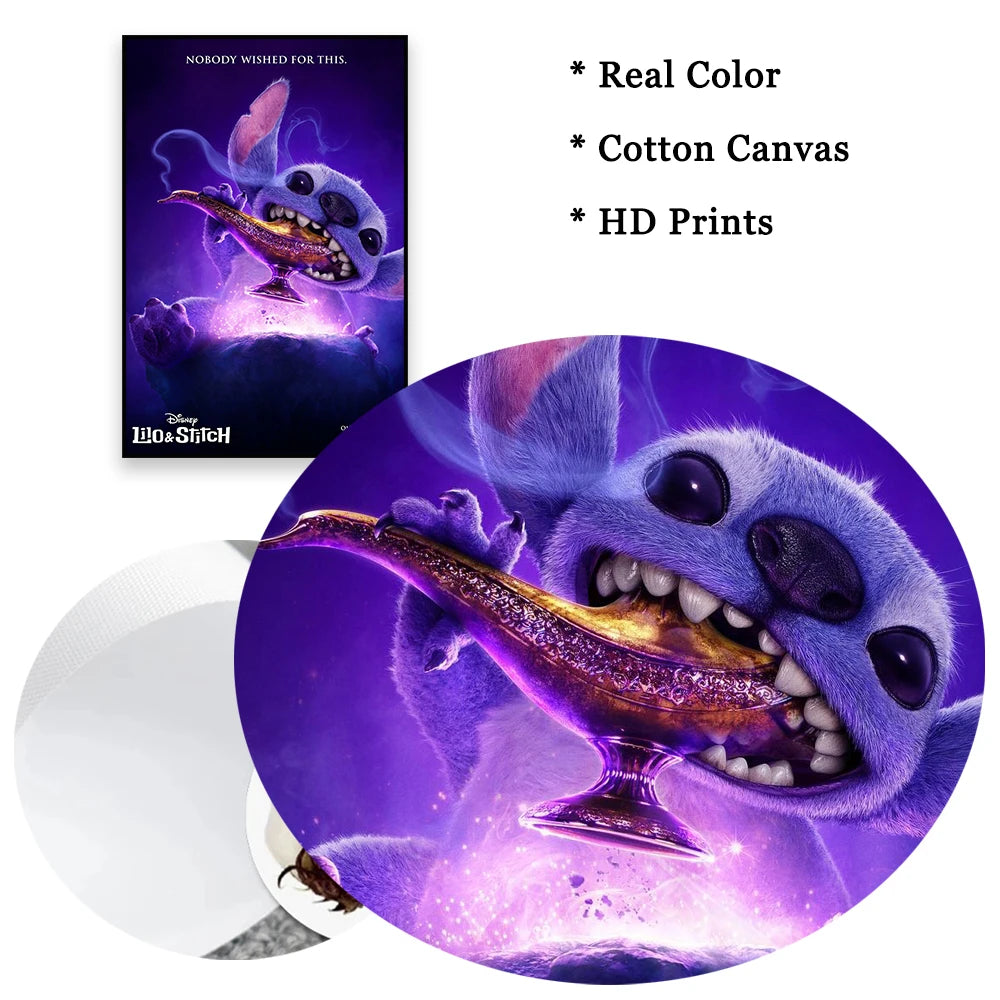 Cartoon Movie Lilo & Stitch 2025 Canvas Painting Fun and Motivational Film Poster Movie Prints Stitch Wall Art Decoration
