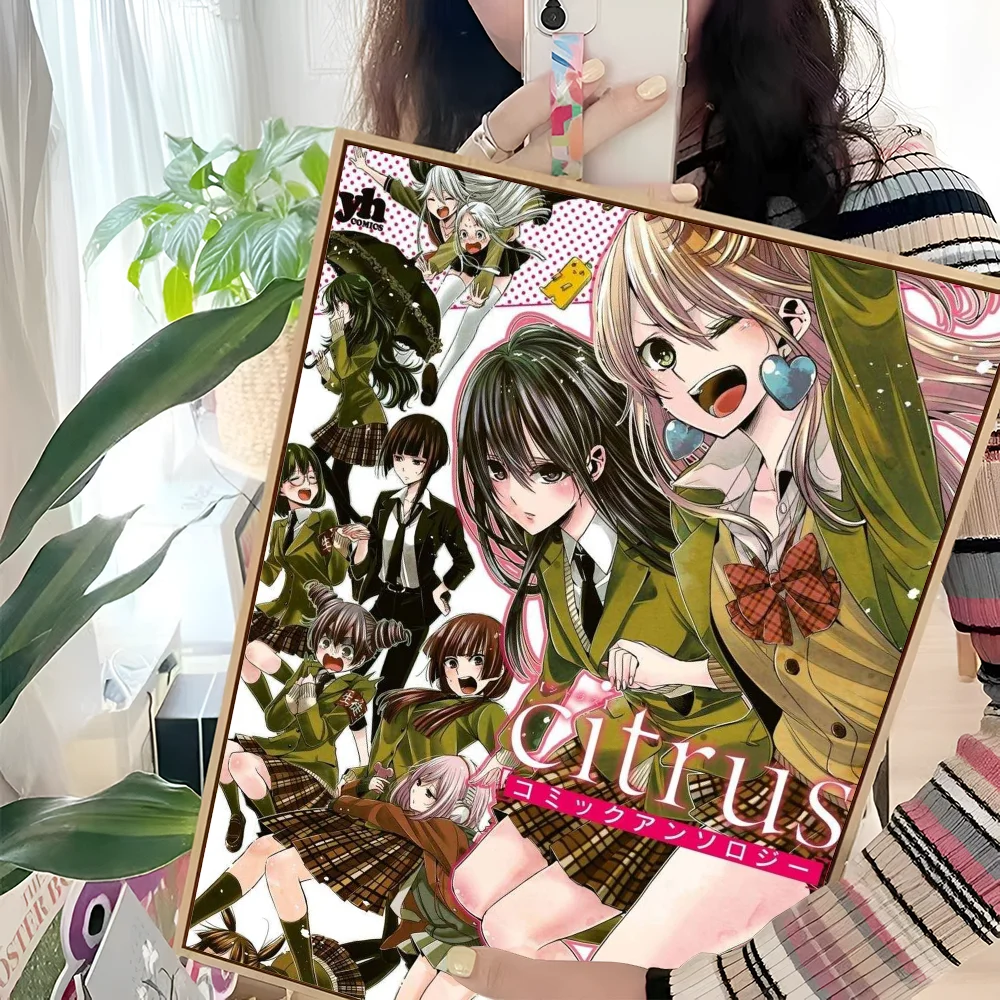 Japanese Anime Citrus Movie Sticky Posters Retro Kraft Paper Sticker DIY Room Bar Art Wall Painting