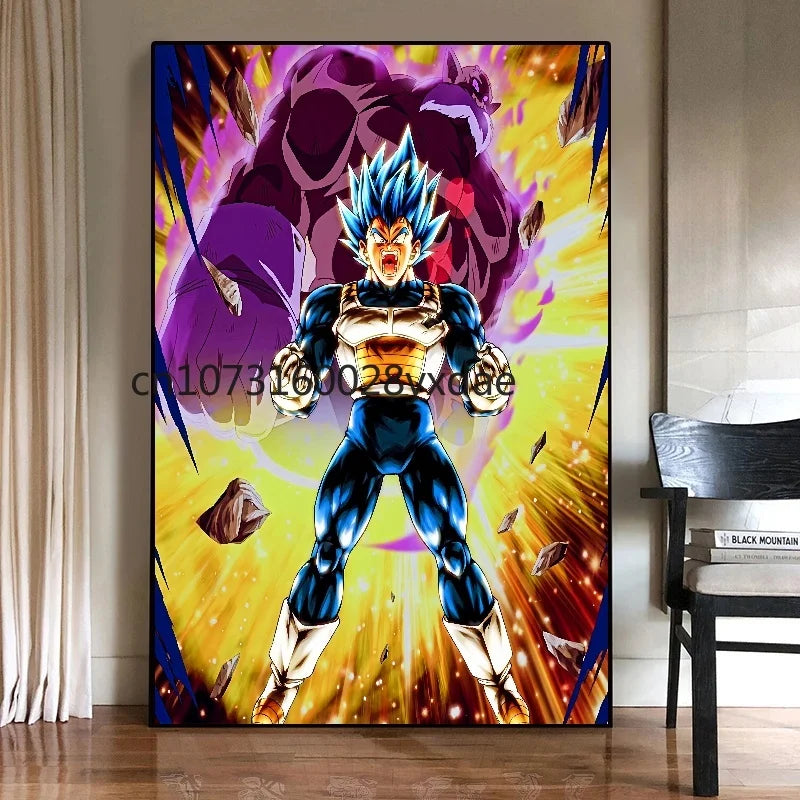 High Quality Classic Hot-blooded Anime Dragon Ball Goku Vegeta HD Poster Picture Living Home Decor Mural Painting Birthday Gifts