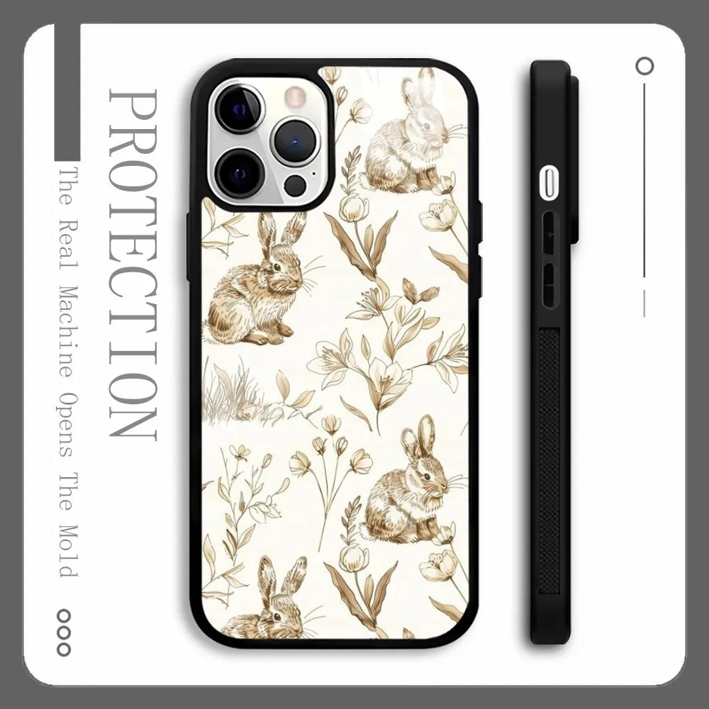 Wildflower Swan Rabbit Dog Phone Case For IPhone 16 15 14 13 12 11 Pro Xs Max Mini Plus Celulares Hard Funda