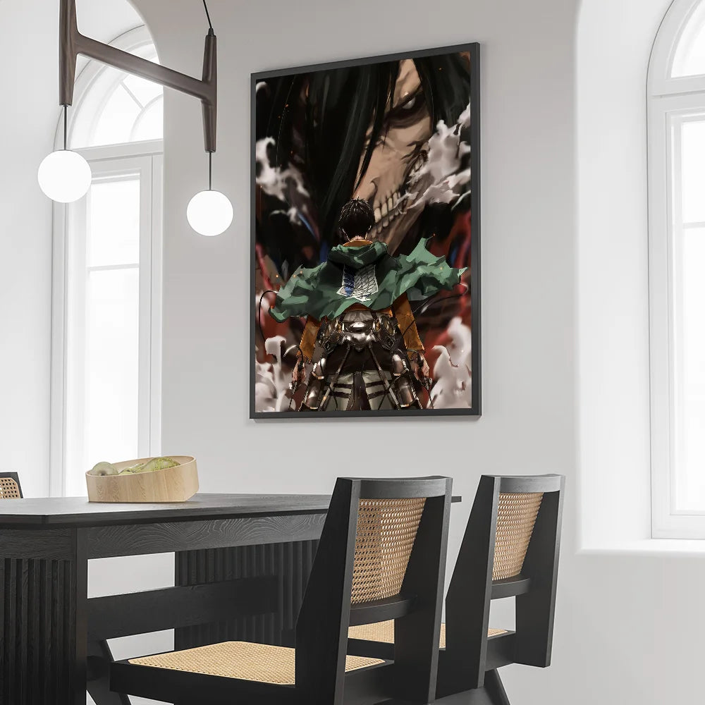 1PC Attack On Titan Poster Self-adhesive Art Waterproof Paper Sticker Coffee House Bar Room Wall Decor