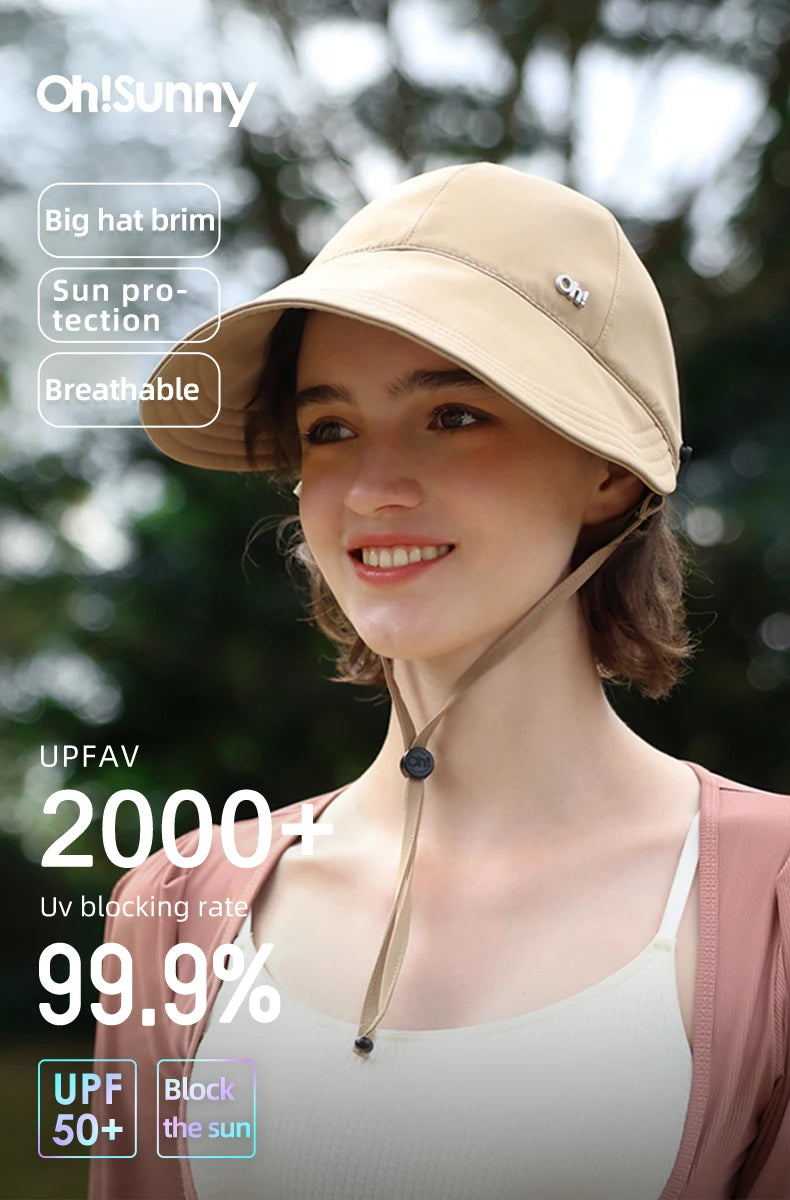 OhSunny Women Baseball Cap 2024 New Fashion Spring Summer Adjustable Sun Visor Anti-UV UPF1000+ Hats with Face Protective Scarf
