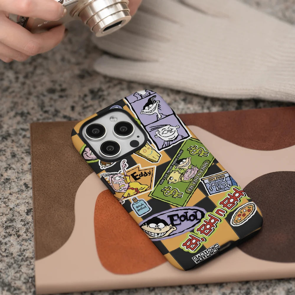 Cartoon E-Eddy Sticker Phone Case Phone Case Film shell For iPhone 16 15 14 13 12 11 Pro Max Plus