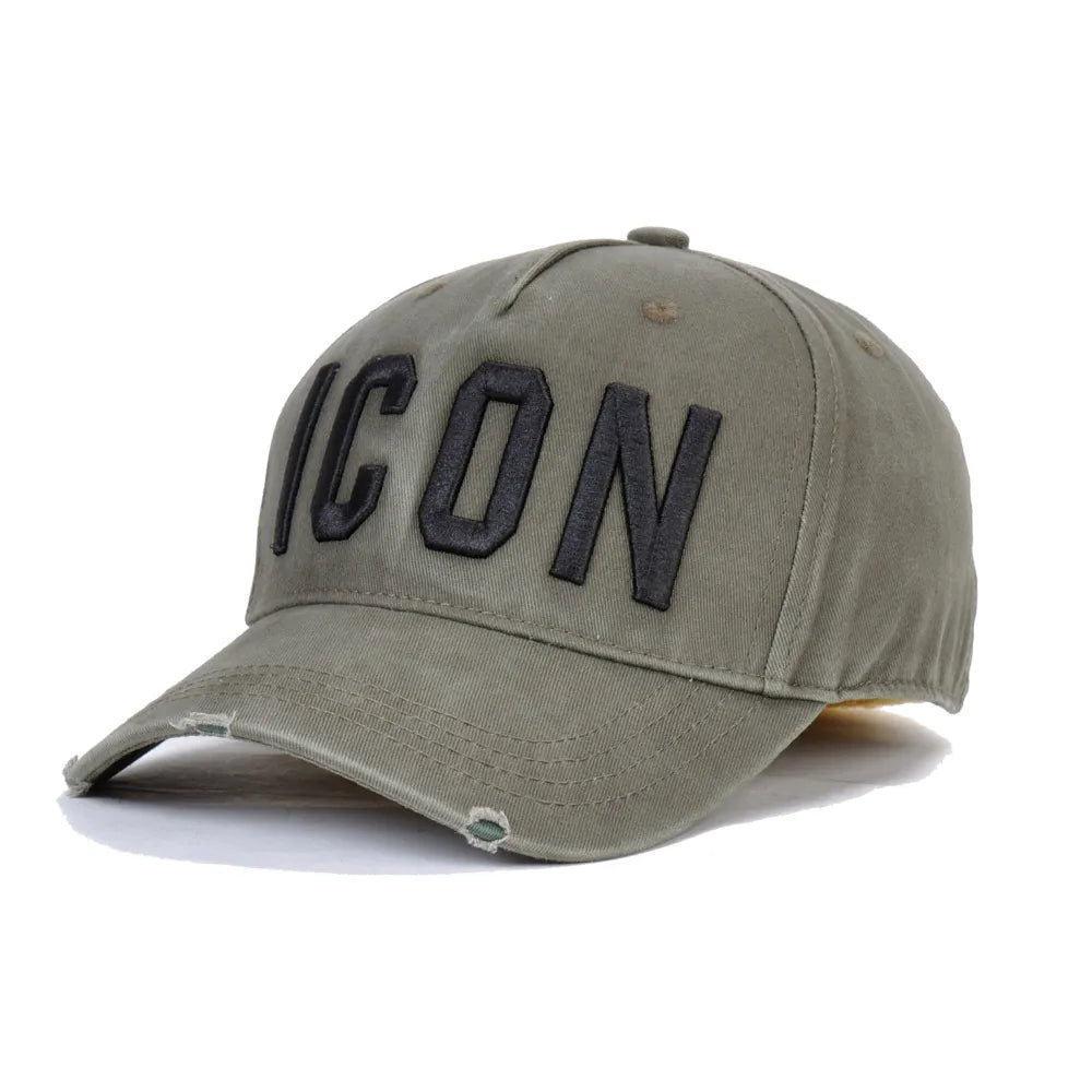 DSQICOND2 Brand 100% Cotton Baseball Caps ICON Letters High Quality Cap Men Women Customer Design Hat Black Cap Dad Hats