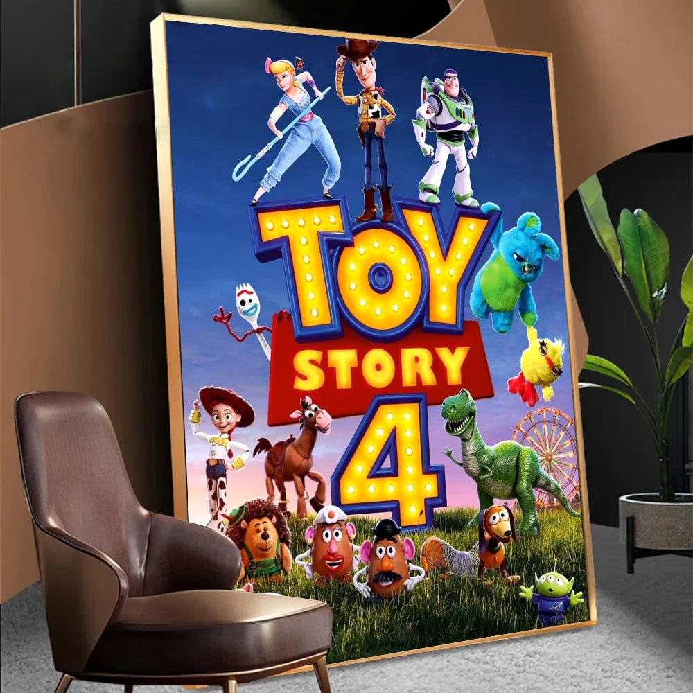 T-Toy S-Story Anime Posters Sticky Waterproof Paper Sticker Coffee House Bar Kawaii Room Decor