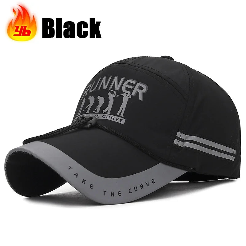 Summer With Windproof Rope Extended Brim Adjustable Cotton Baseball Cap Fishing Hat Trucker Caps Dad Hats