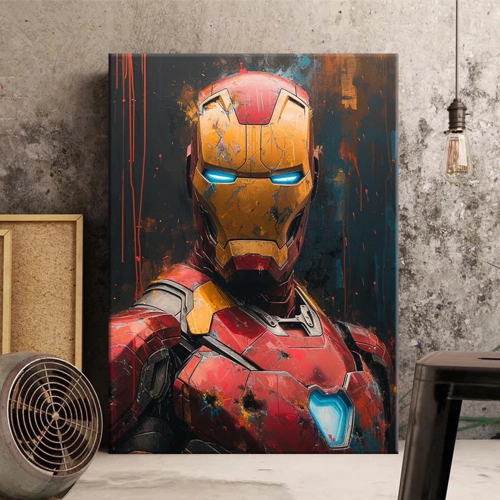 MINISO Poster Marvel Heroes Canvas Wall Art Print Spider-Man Captain America Hulk Art Mural Home Decor Birthday Christmas Gift