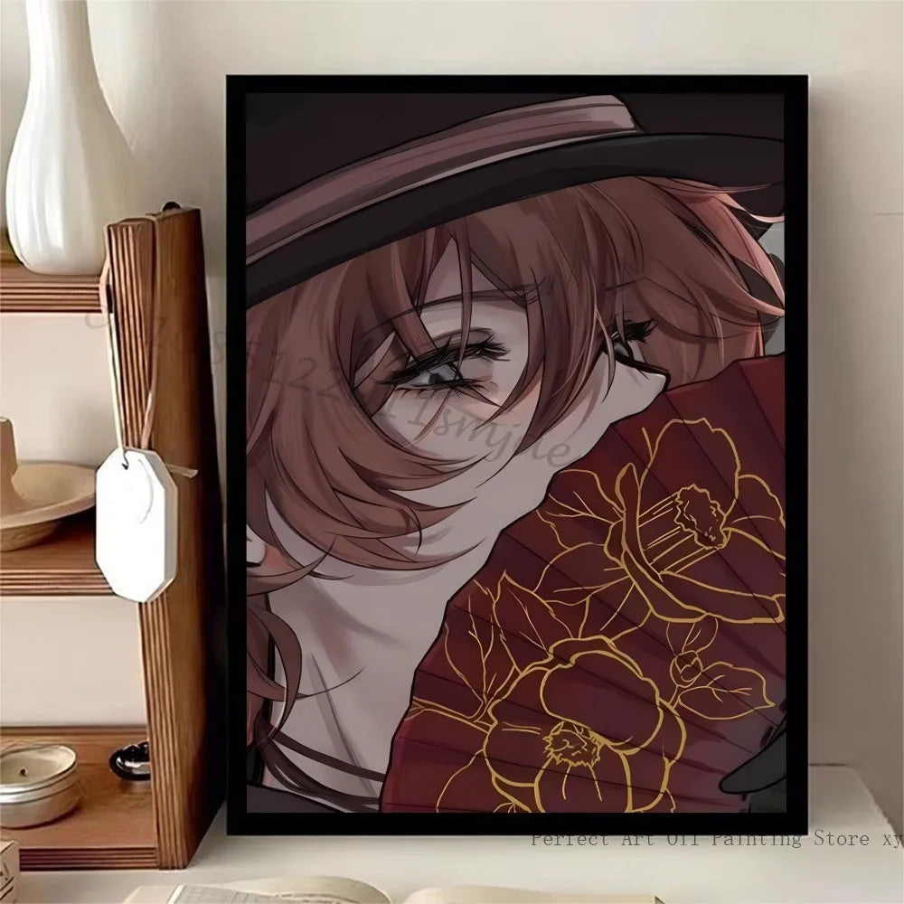 1pc Bungo Stray Dogs Dazai Chuuya Anime Poster Stickers Art Wall Murals Decor Game Room Decor Gifts Kawaii HD Painting Cat Cars