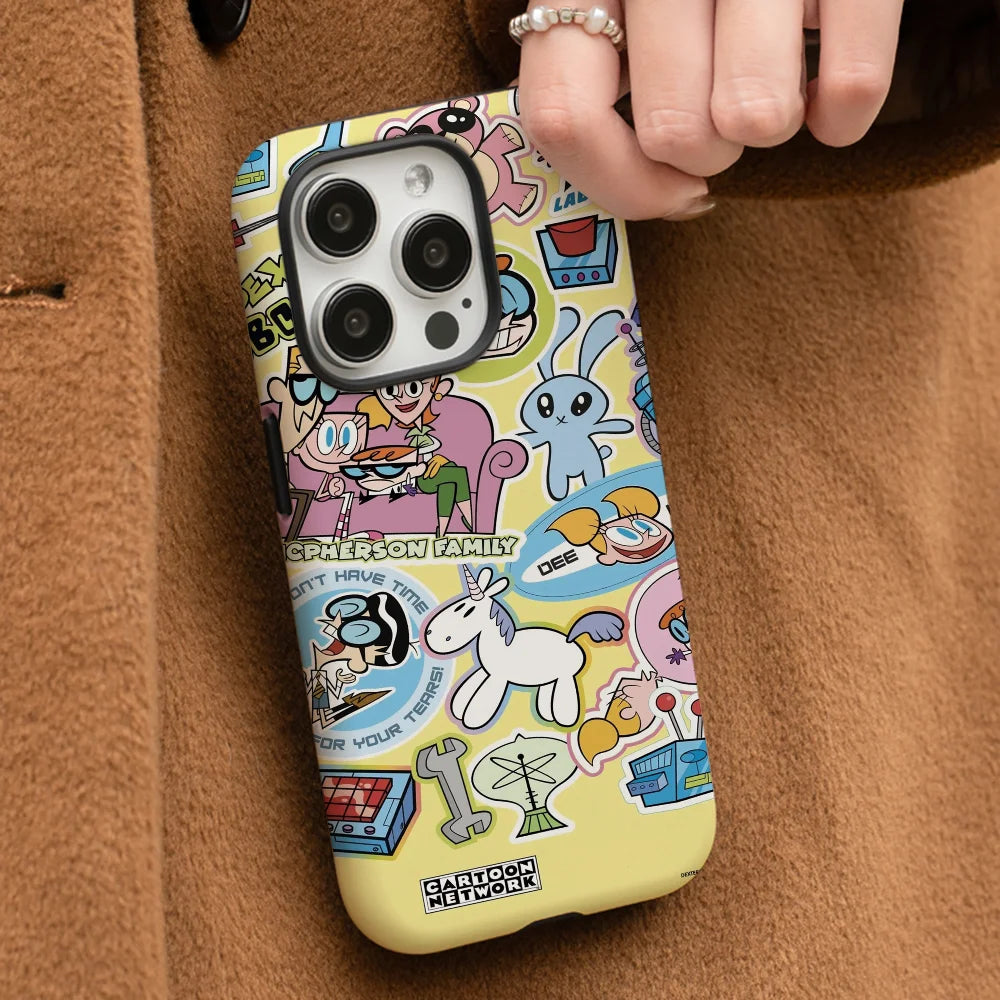 Cartoon D-Dexter s L-Lab Sticker Phone Case Phone Case Film shell For iPhone 16 15 14 13 12 11 Pro Max Plus