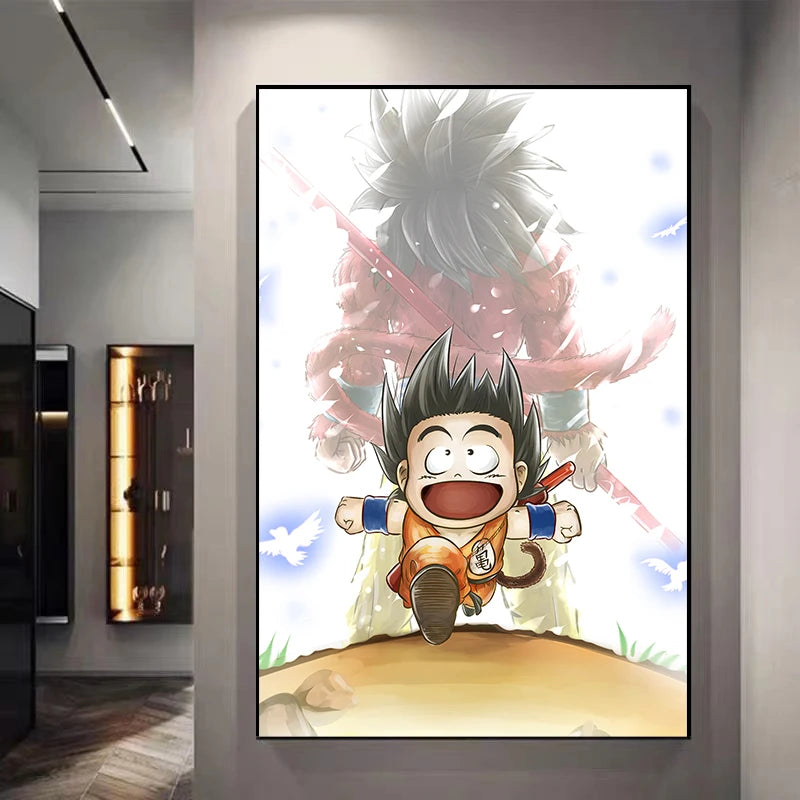 Dragon Ball Decorative Painting Sun Wukong Super Saiyan Japanese Anime Hanging Picture Living Room Bedside Mural