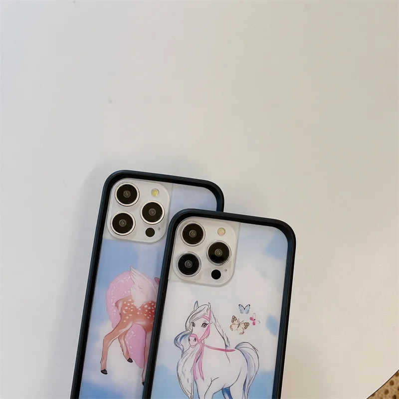 Wildflower 3D Little Angel Devil Phone Case for iPhone 16 15 14 13 12 Pro Max Plus 16pro 15pro WF Fawn Precious Pony Cute Cover