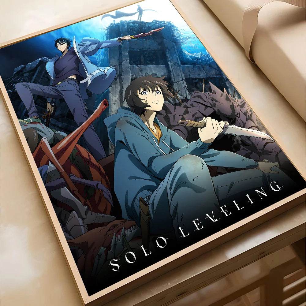 1pc S-Solo L-Leveling Poster Self-adhesive Art Waterproof Paper Sticker Coffee House Bar Room Wall Decor
