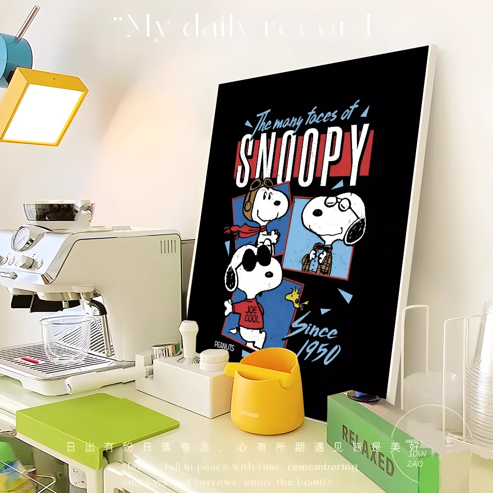 Kawaii Cartoon Comics S-Snoopy Poster Sticky HD Quality Wall Art Retro Posters for Home Kawaii Room Decor