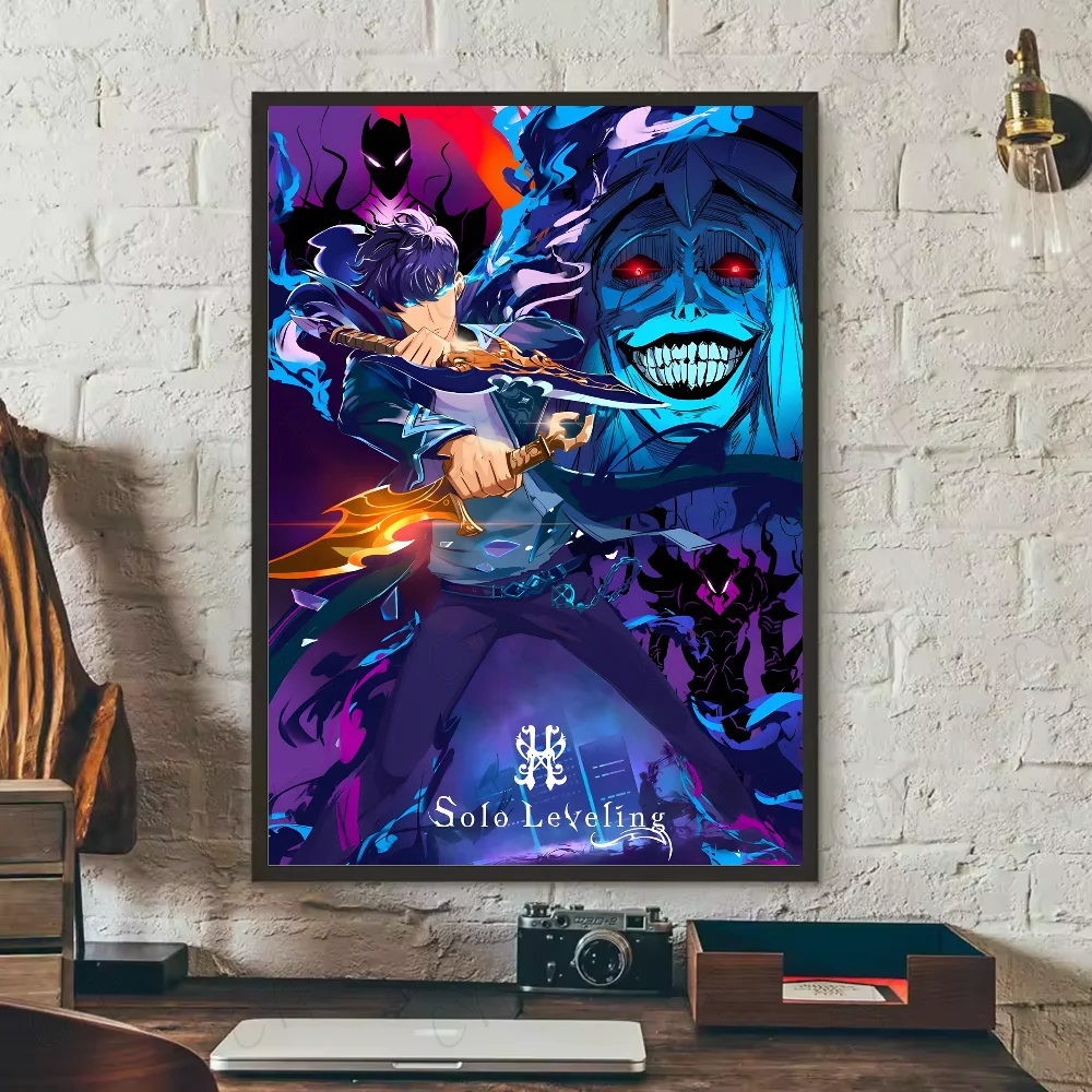 S-Solo Leveling Anime Poster HD art sticky wall waterproof home living room bedroom bar aesthetic decoration