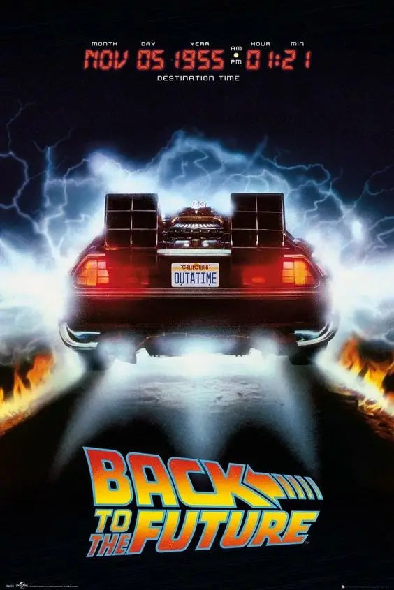 Back To The Future Car Canvas Art Print Retro Movie Wall Decor for Living Room Home Decor Poster