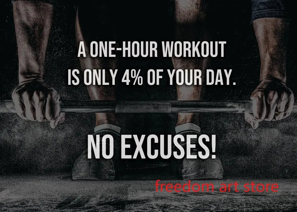 Gym Motivation Muscle Man Bodybuilding Fitness Strength Barbell Art Poster Canvas Painting Wall Print Picture for Home Gym Decor