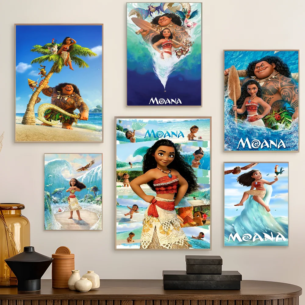 Cartoon Movie M-Moana Anime Posters Sticky Whitepaper Prints Posters Artwork Kawaii Room Decor